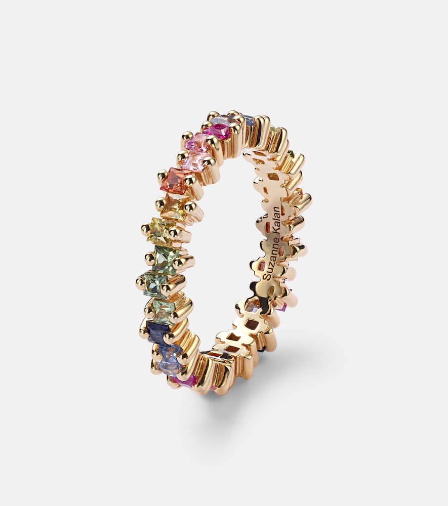 Rainbow 18kt gold ring with sapphires