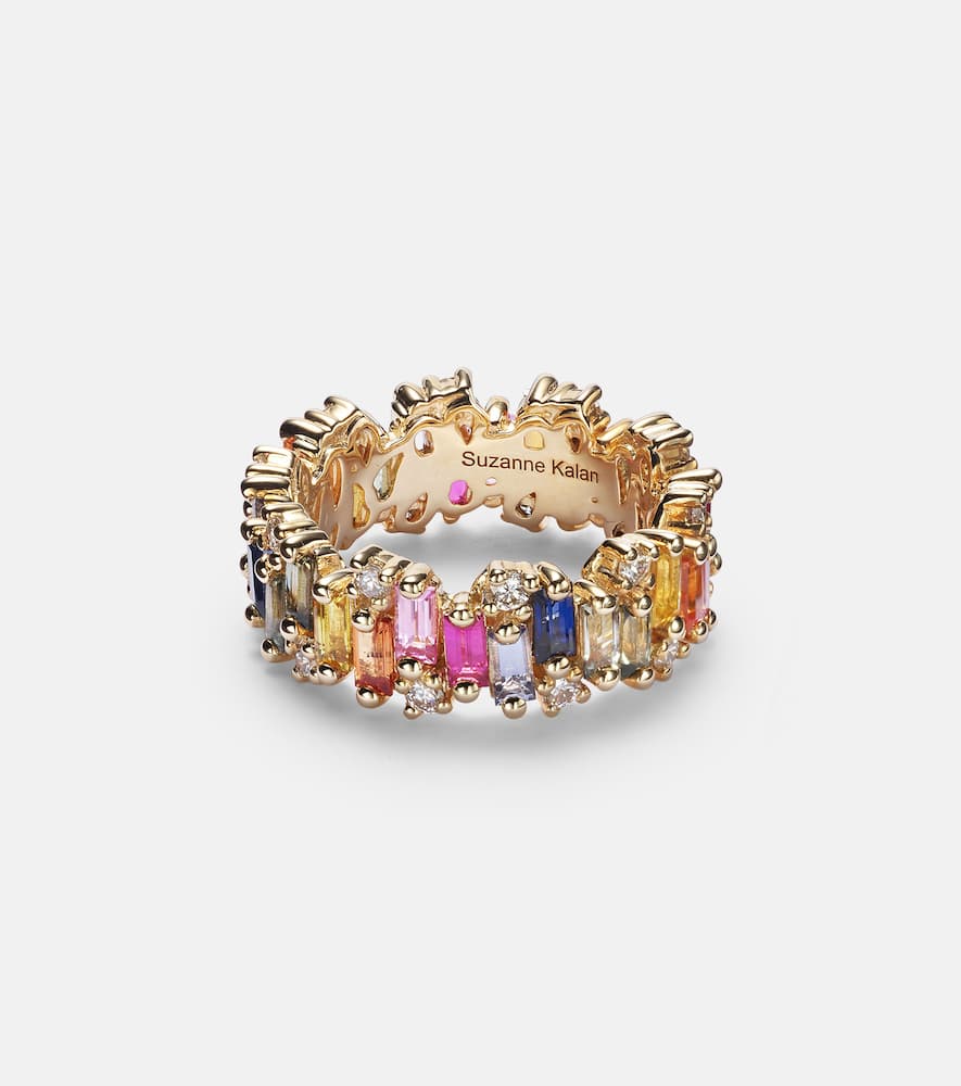 Audrey 18kt gold ring with sapphires and diamonds