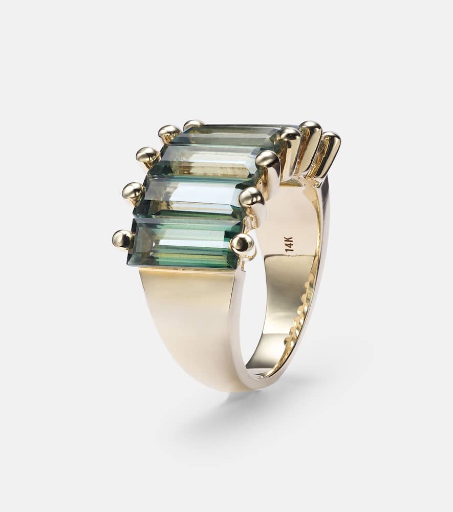 14kt gold ring with topazes