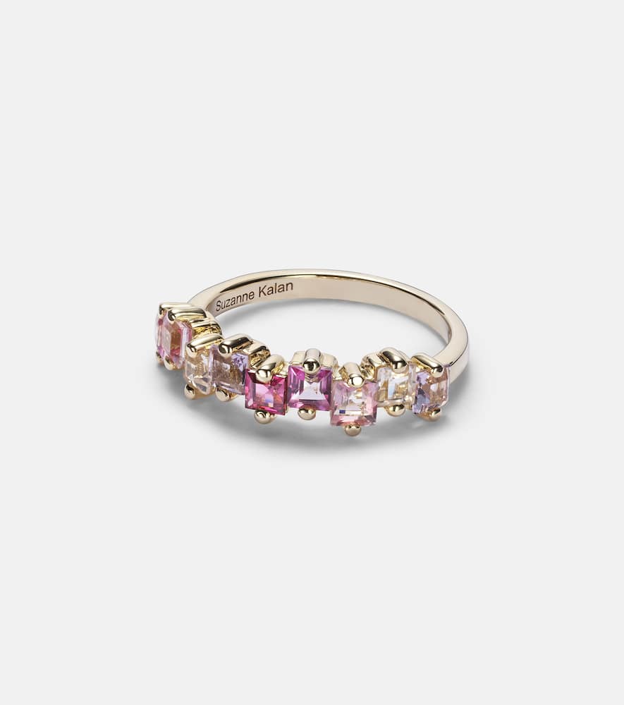 14kt gold ring with topaz, amethyst and rhodolite