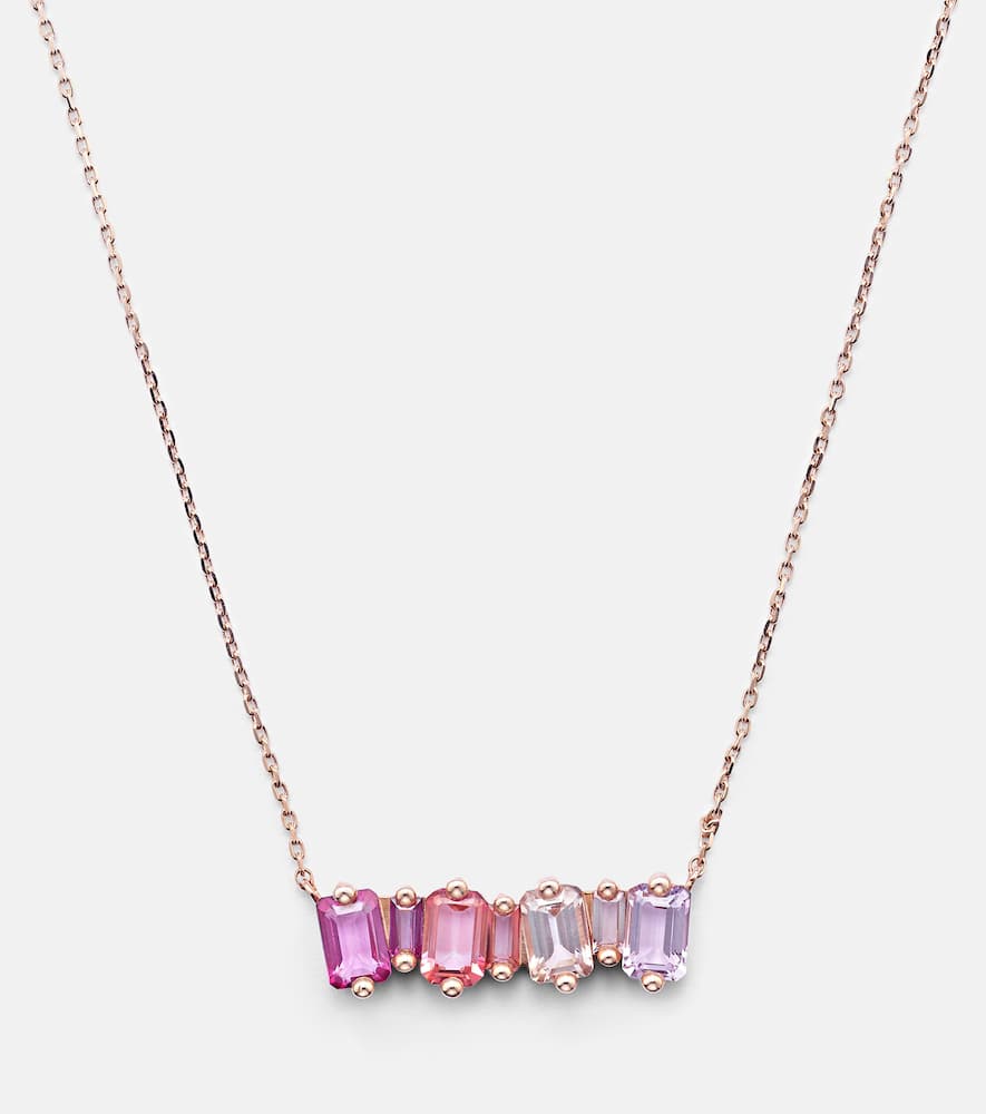 14kt rose gold necklace with gemstones