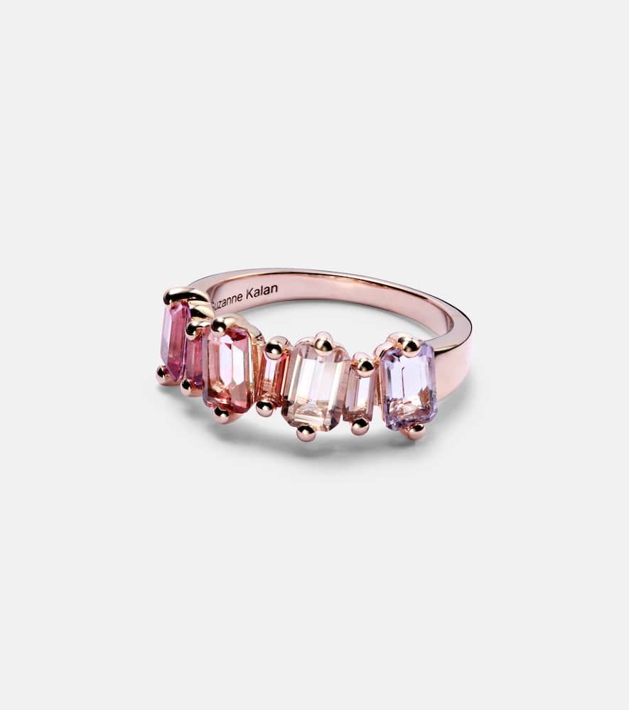14kt rose gold ring with pink topazes