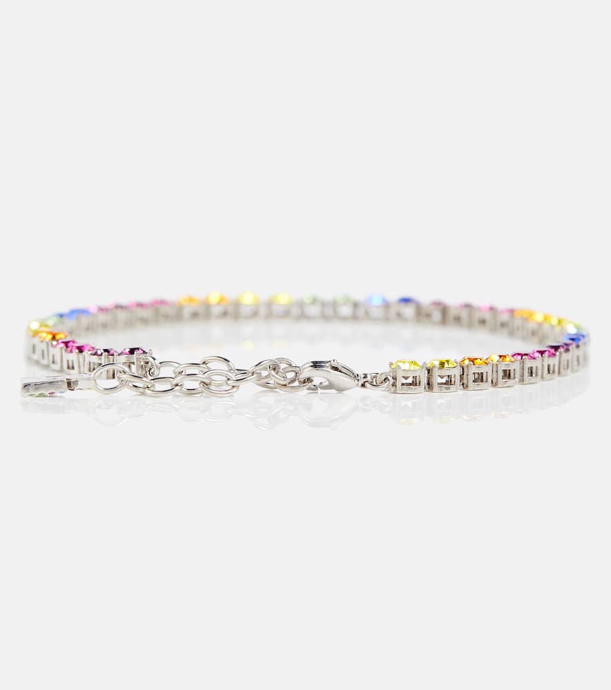 Tennis crystal-embellished anklet
