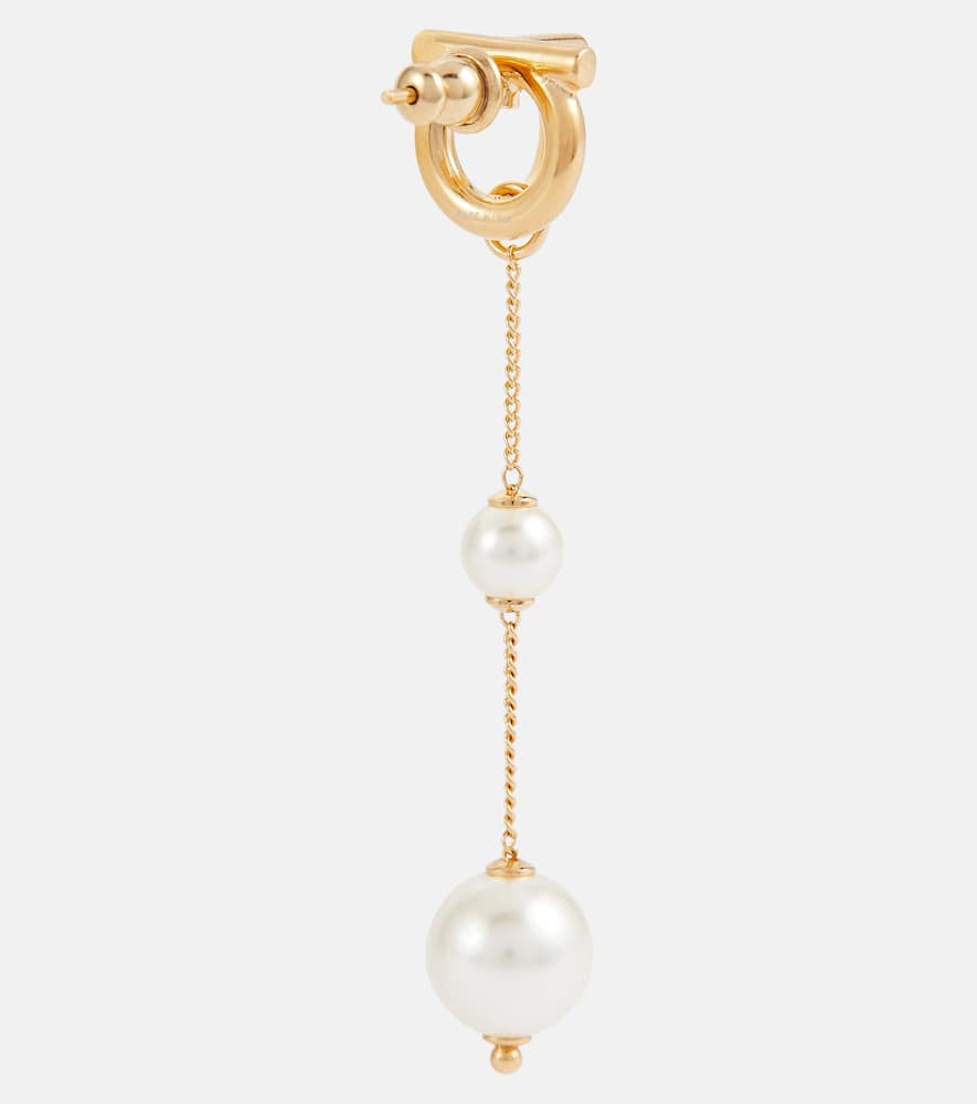 Gancini faux pearl drop earrings