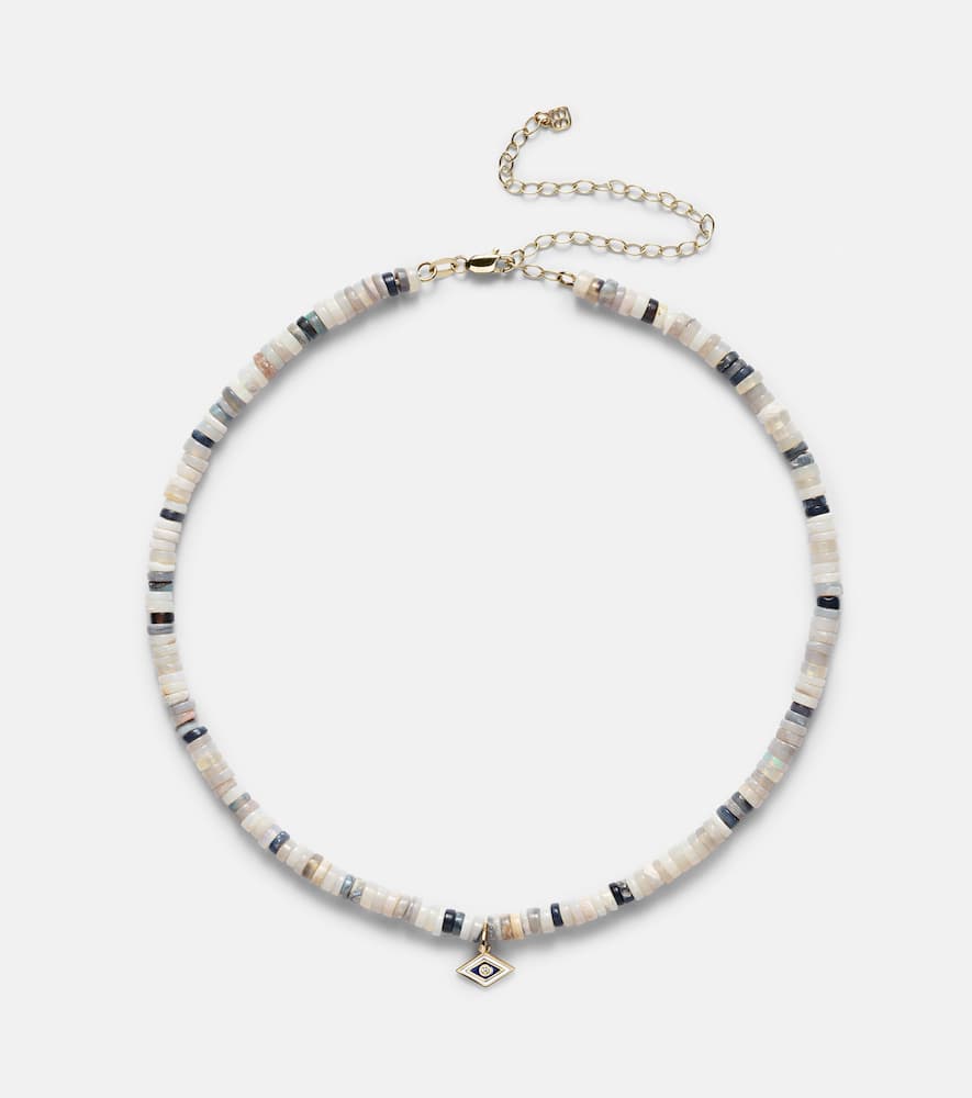 14kt yellow gold beaded choker