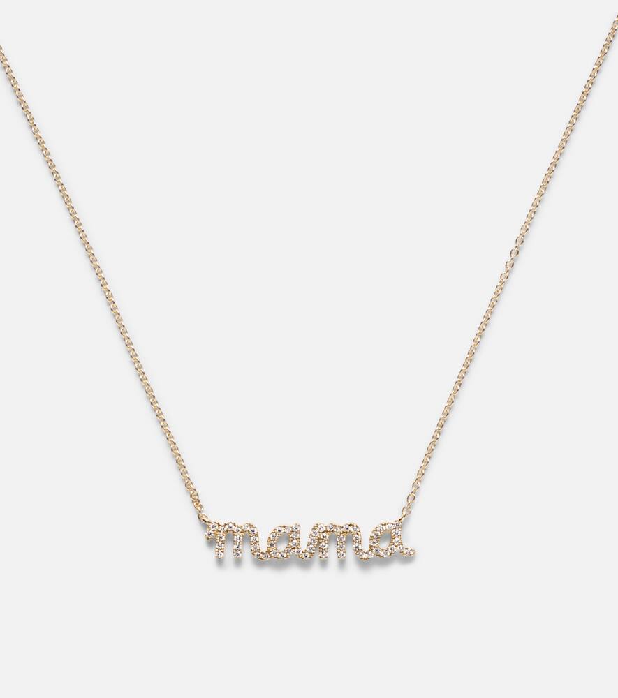 Mama 14kt yellow gold necklace with diamonds