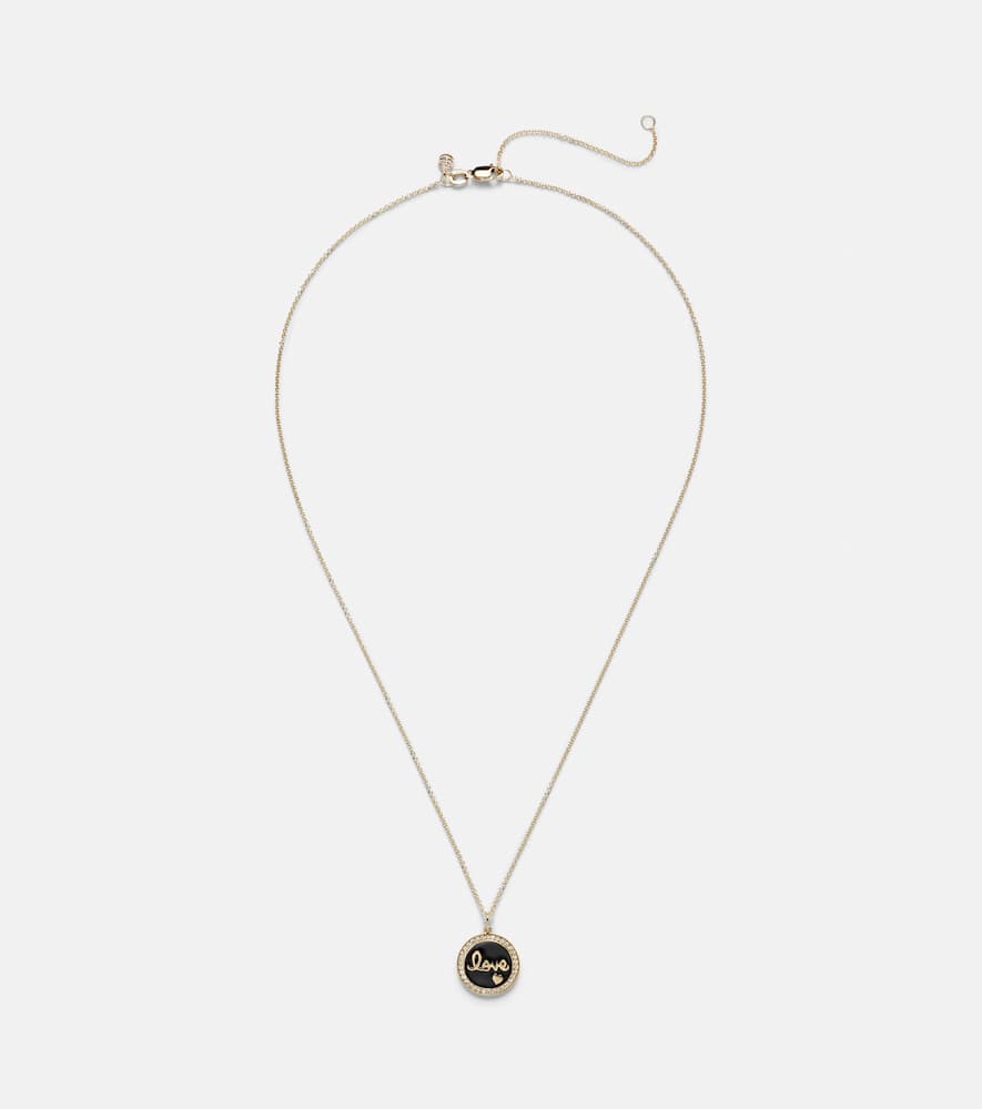 Love 14kt yellow gold charm necklace