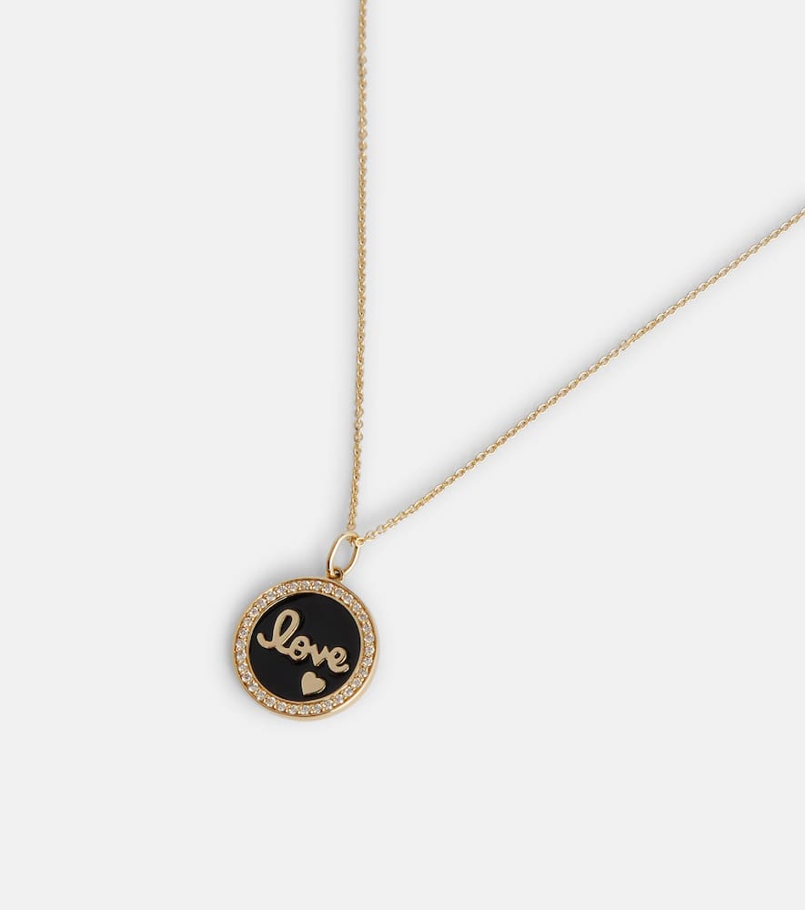 Love 14kt yellow gold charm necklace