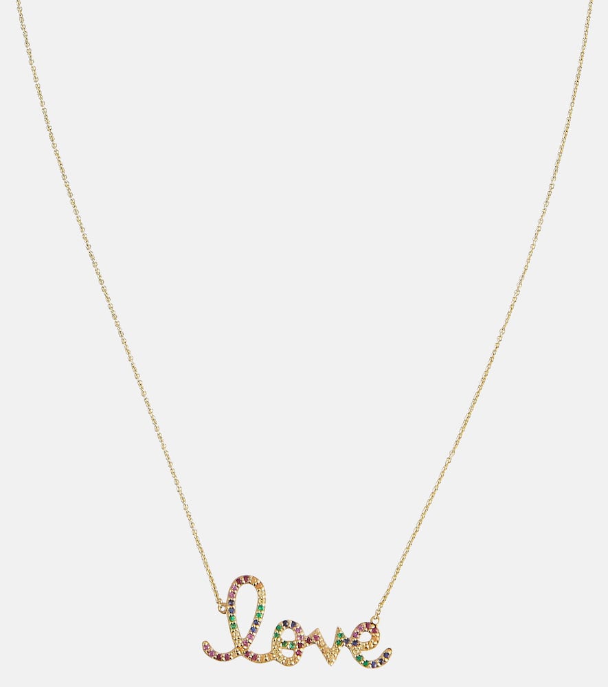 Love 14kt gold necklace with sapphires