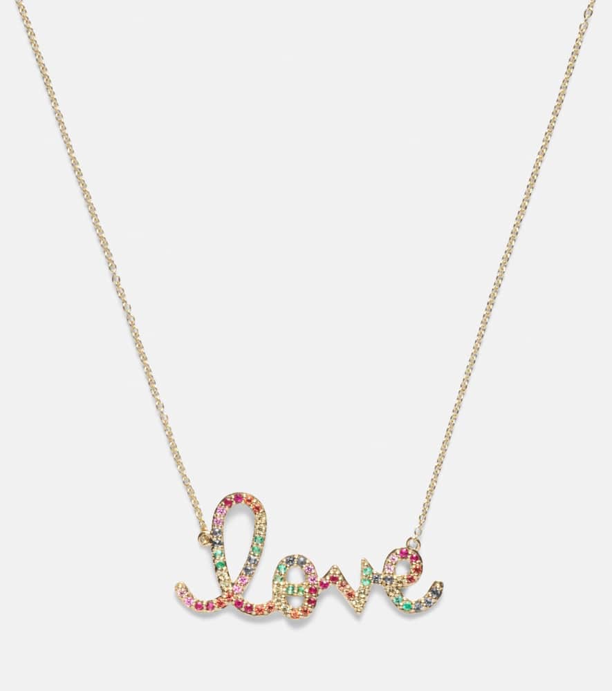 Love 14kt gold necklace with sapphires