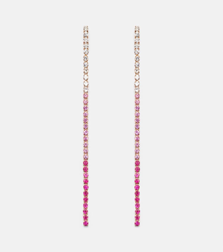 Single Thread Drop 18kt rose gold earrings with diamonds