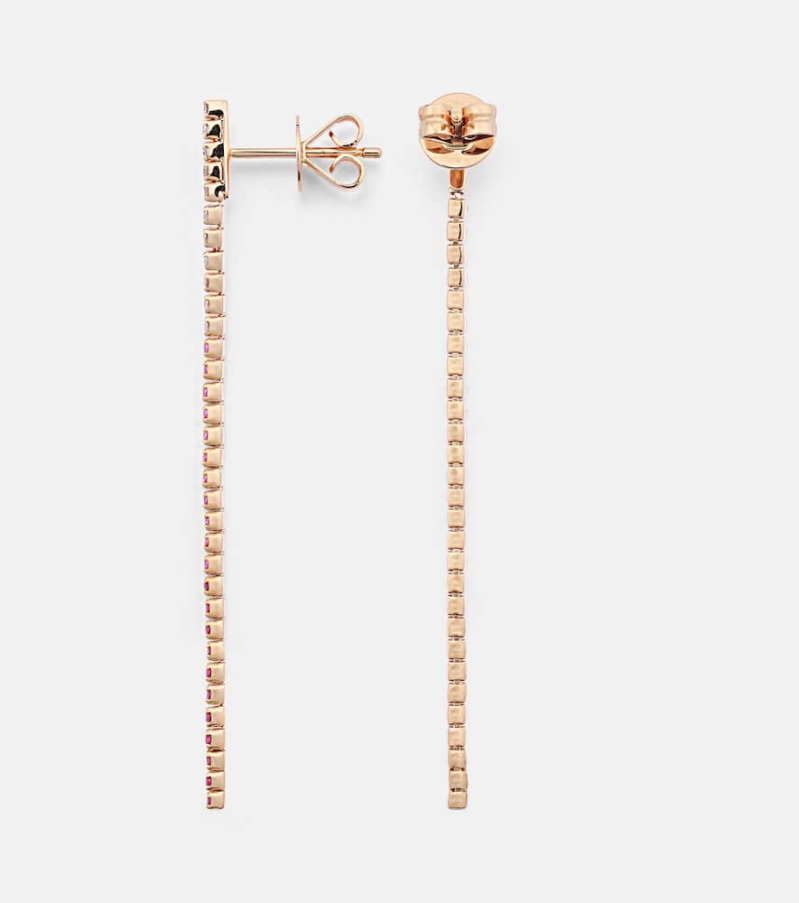 Single Thread Drop 18kt rose gold earrings with diamonds