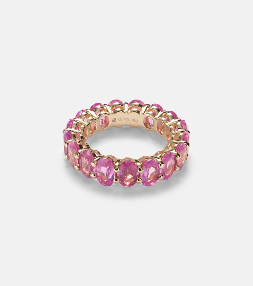 18kt gold eternity ring with sapphires