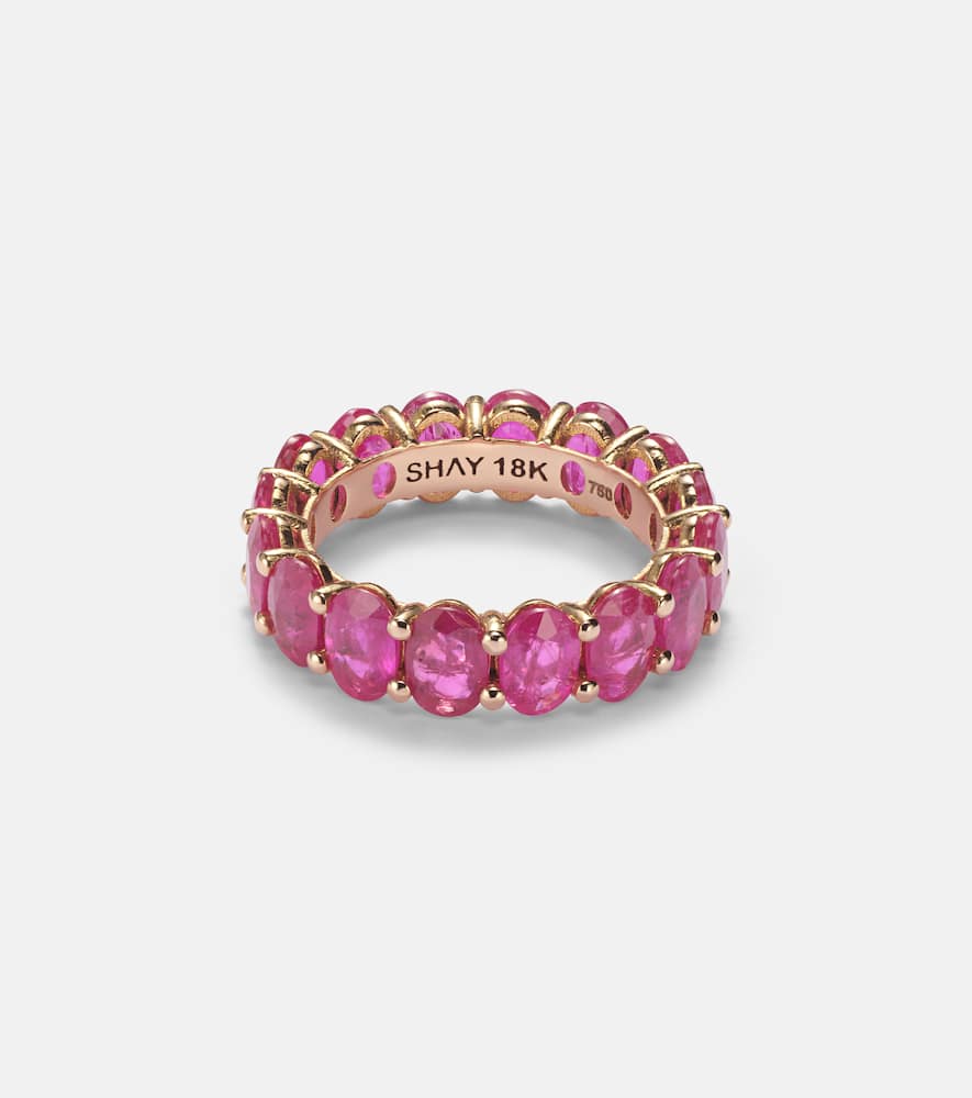 18kt gold eternity ring with rubies