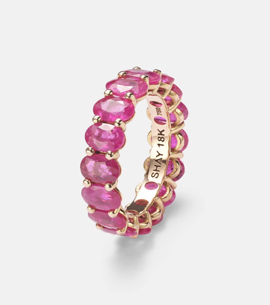 18kt gold eternity ring with rubies