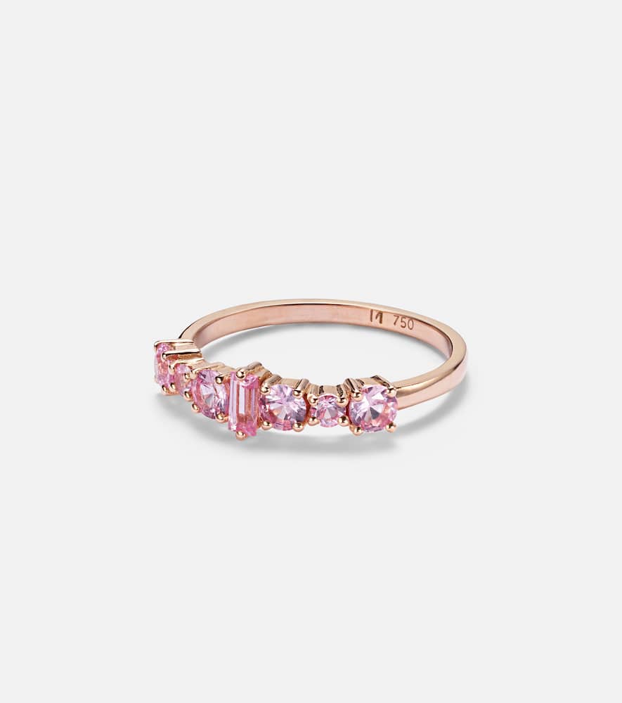 Rivulet 18kt rose gold ring with sapphires