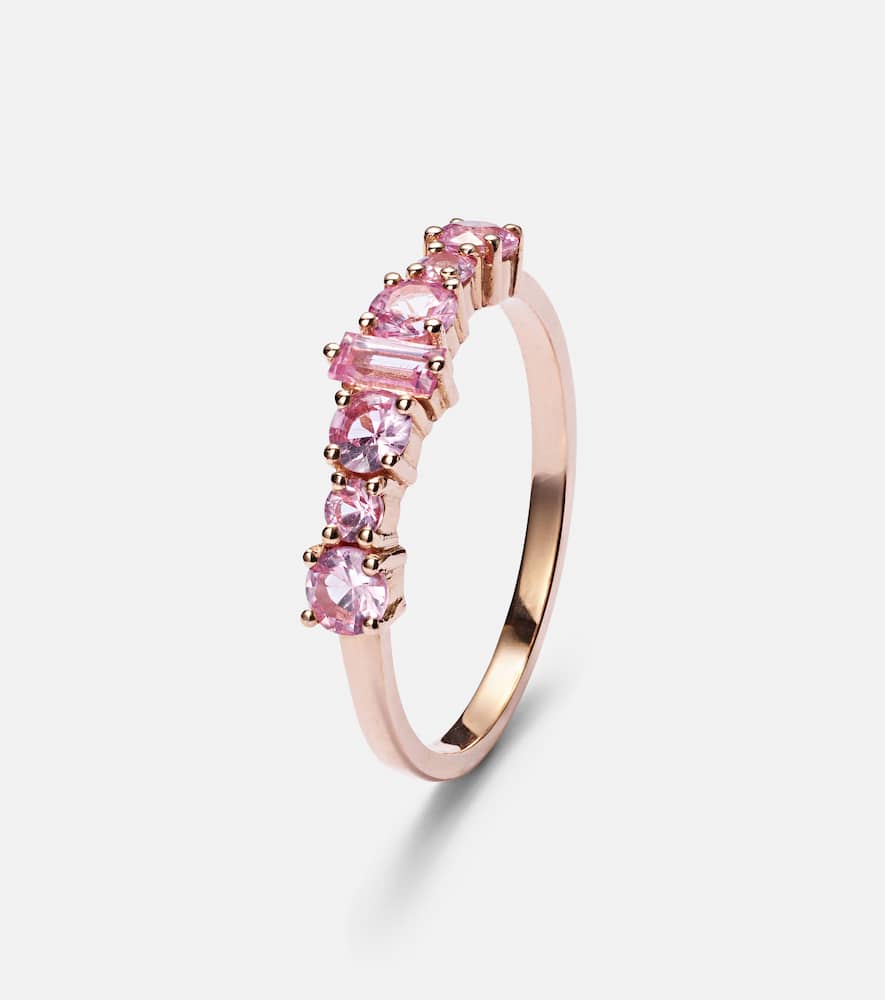 Rivulet 18kt rose gold ring with sapphires