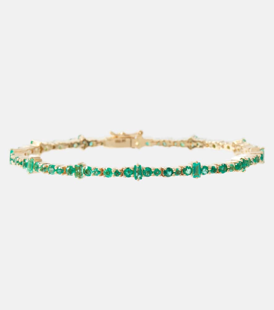 Rivulet 18kt gold bracelet with emeralds