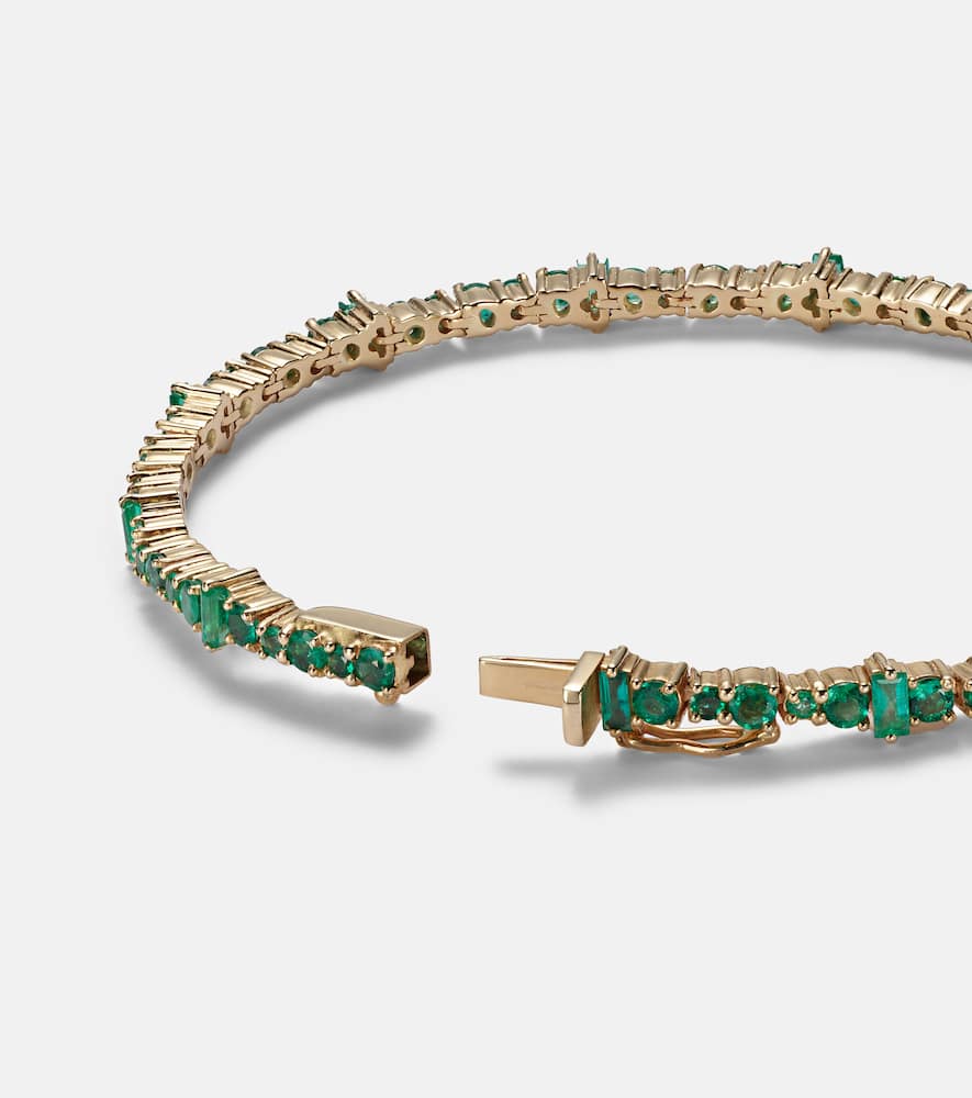 Rivulet 18kt gold bracelet with emeralds