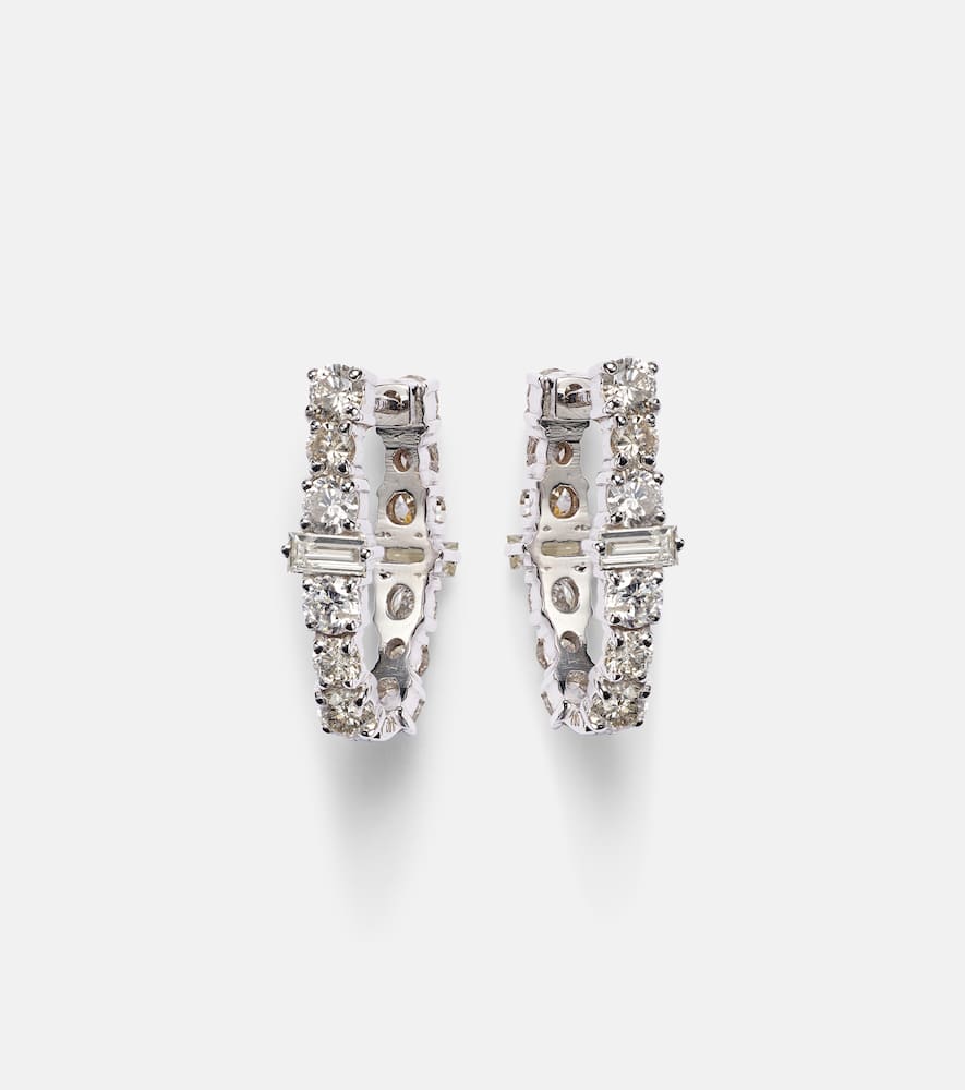 Rivulet 18kt white gold hoop earrings with diamonds