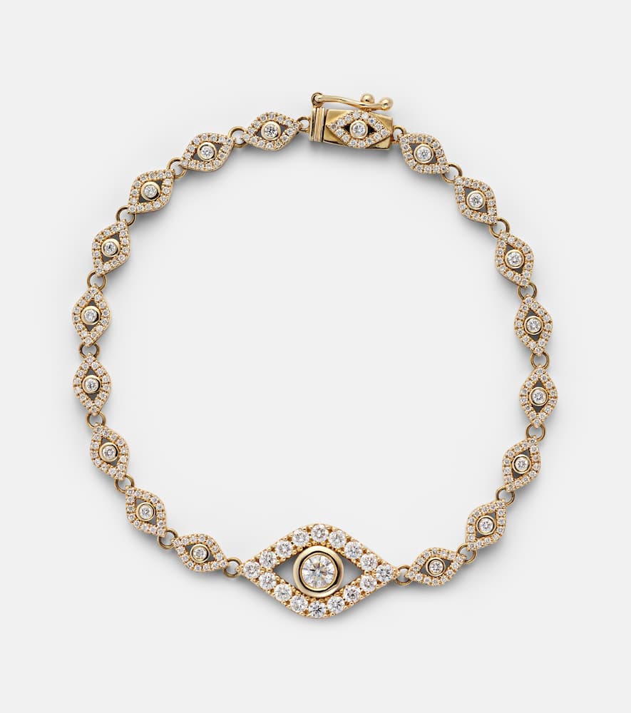 Evil Eye 14kt yellow gold bracelet with diamonds
