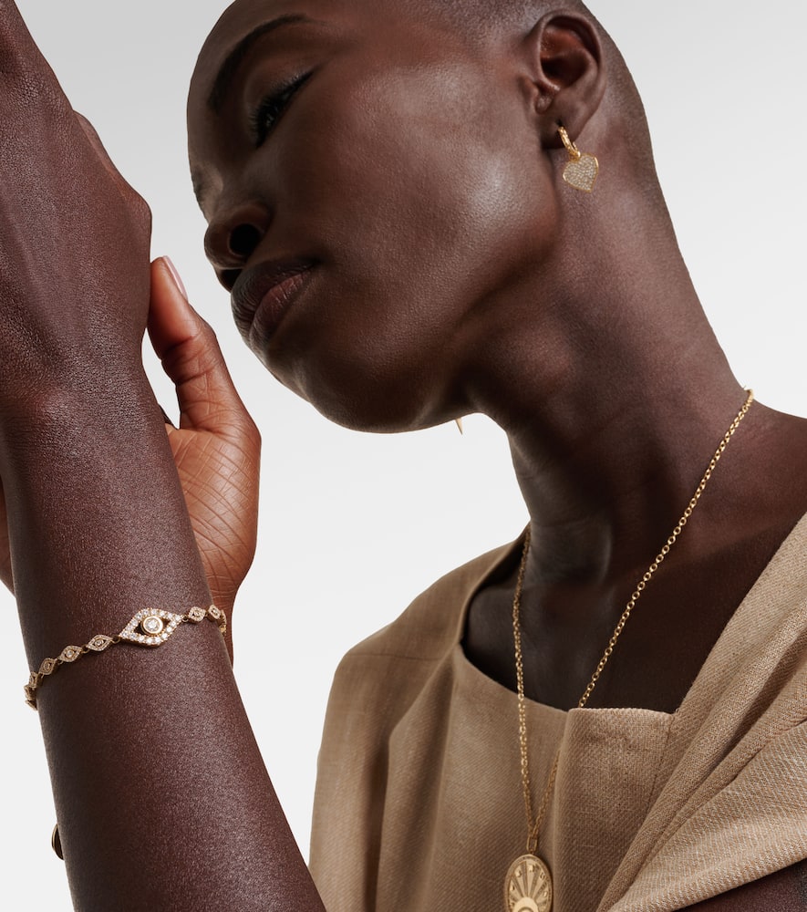 Evil Eye 14kt yellow gold bracelet with diamonds