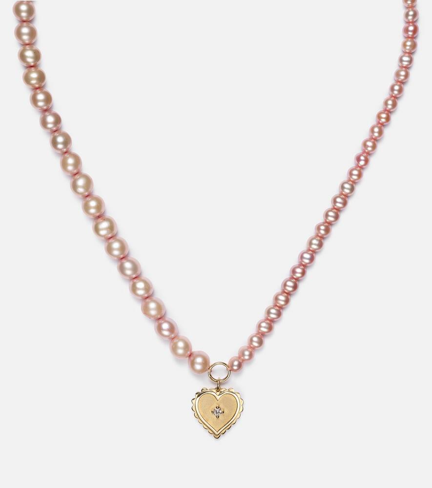 14kt gold necklace with pearls