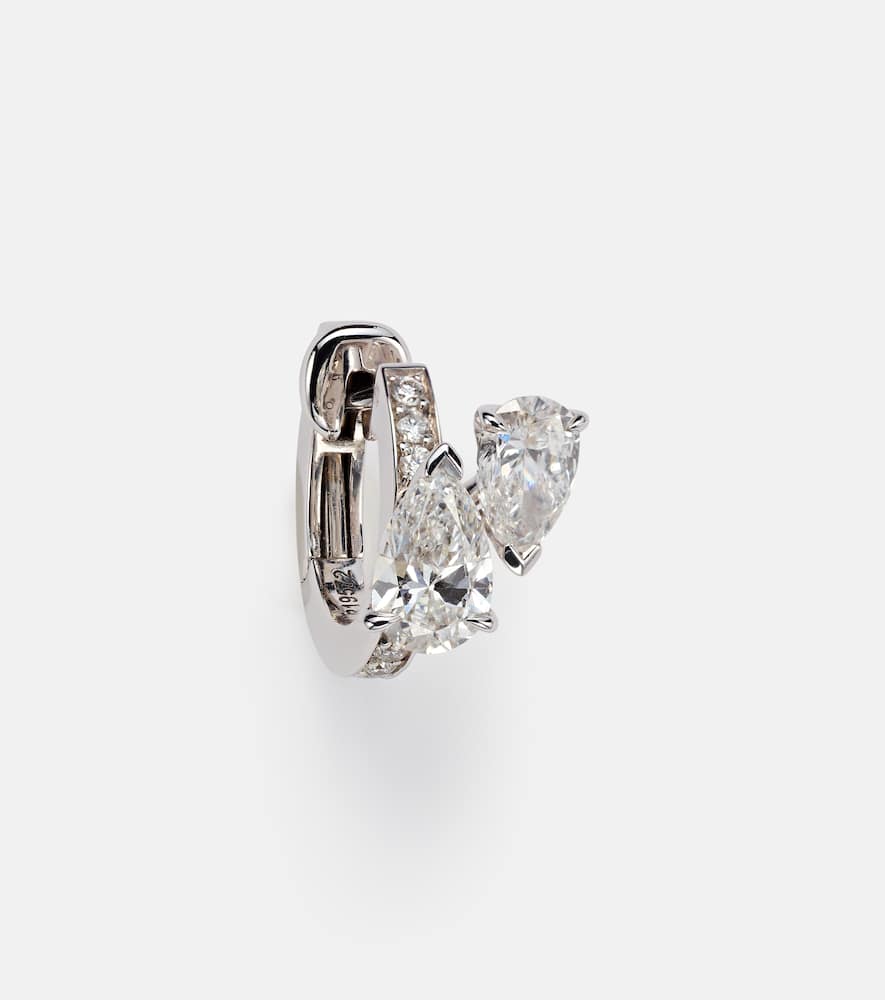 Serti Sur Vide 24kt white gold single earring with diamonds