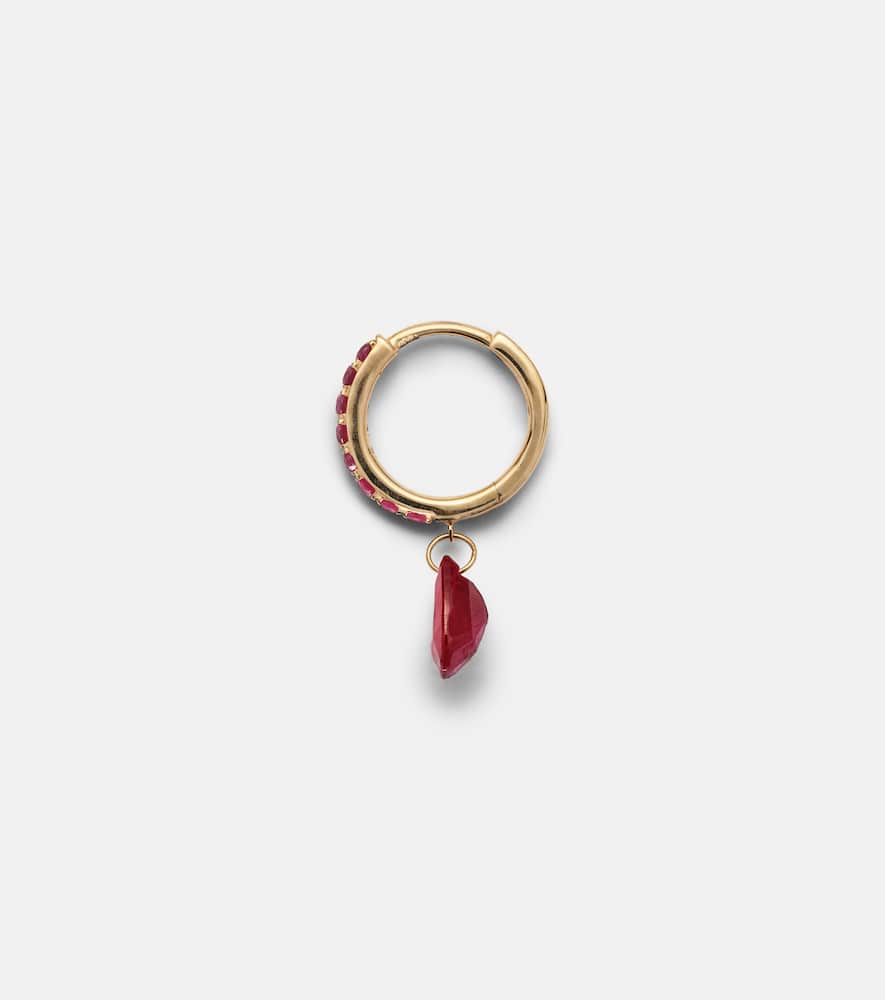 Persée Piercing 18kt gold single earring with ruby