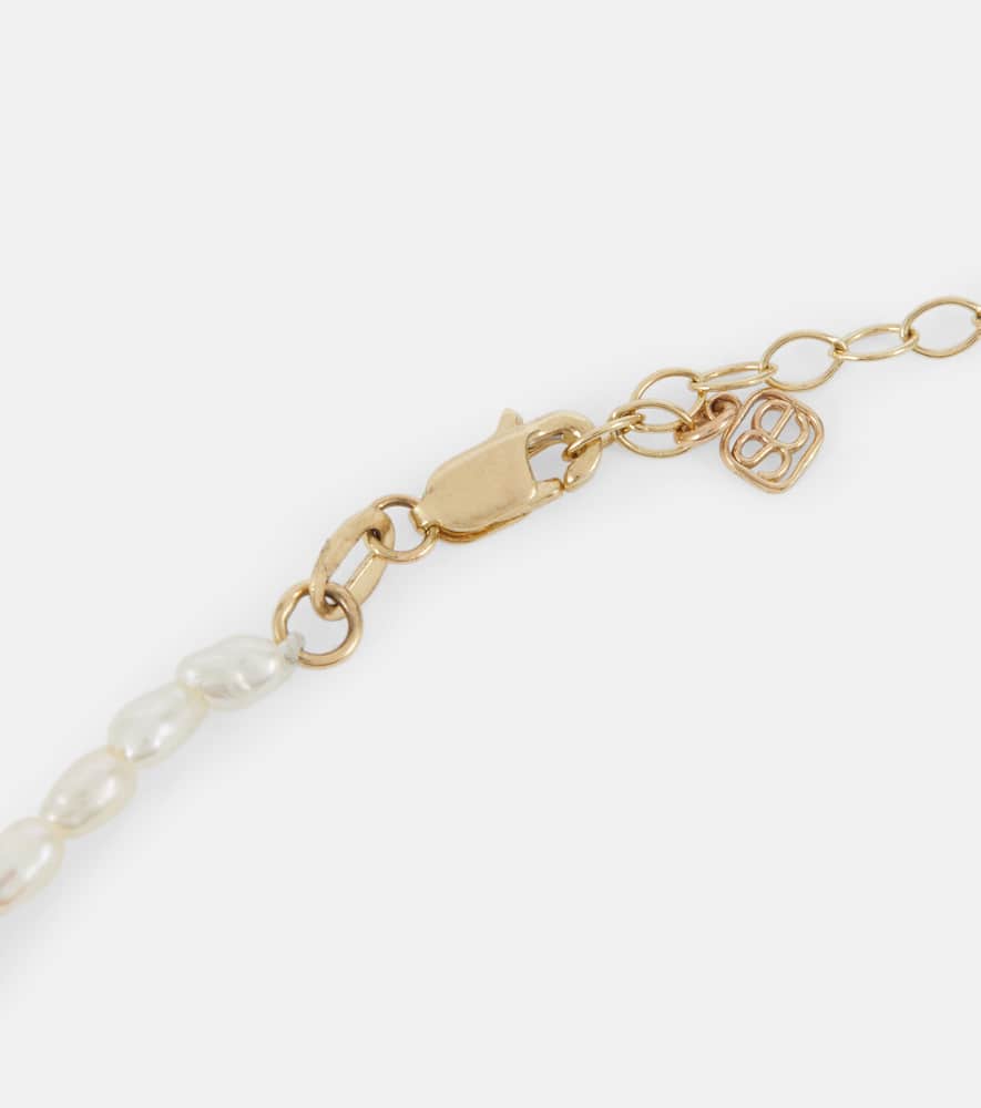 Half Moon 14kt gold choker with diamonds
