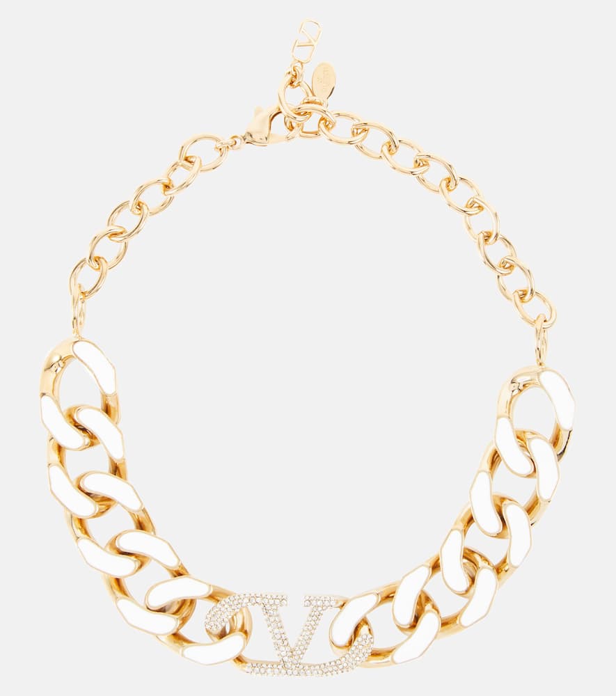 VLogo embellished chainlink choker