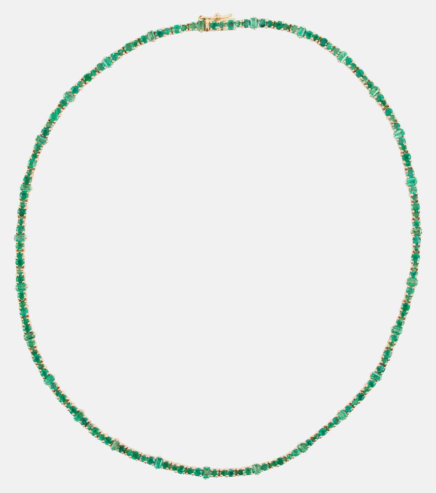 Rivulet 18kt gold necklace with emeralds