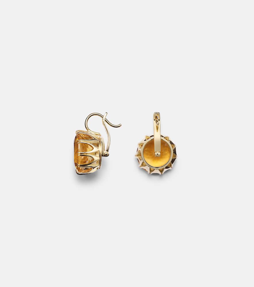 Crown Medium 18kt gold earrings with citrines