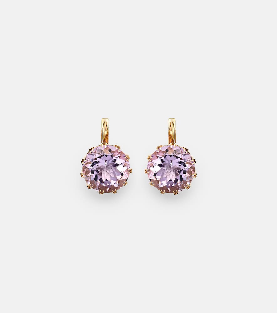 18kt gold earrings with amethysts