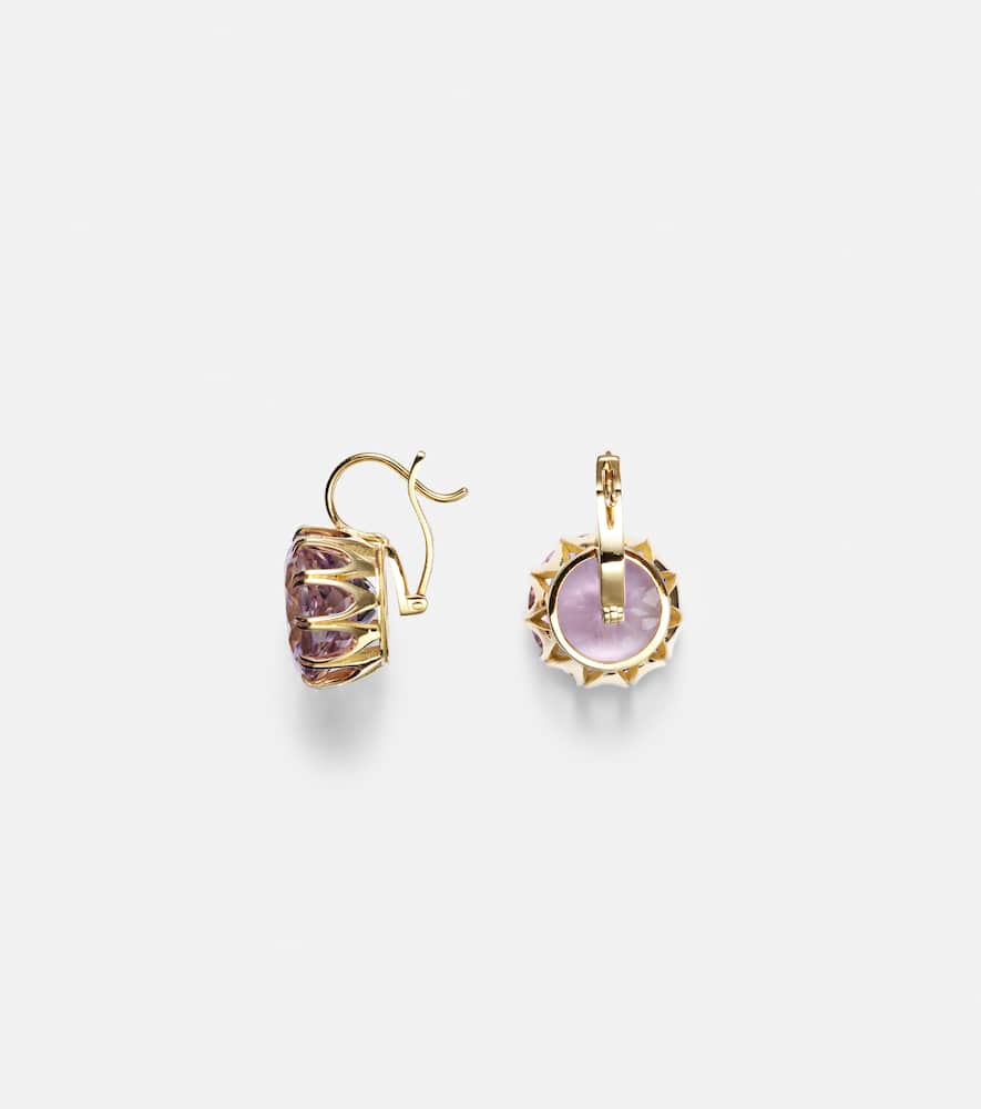 18kt gold earrings with amethysts
