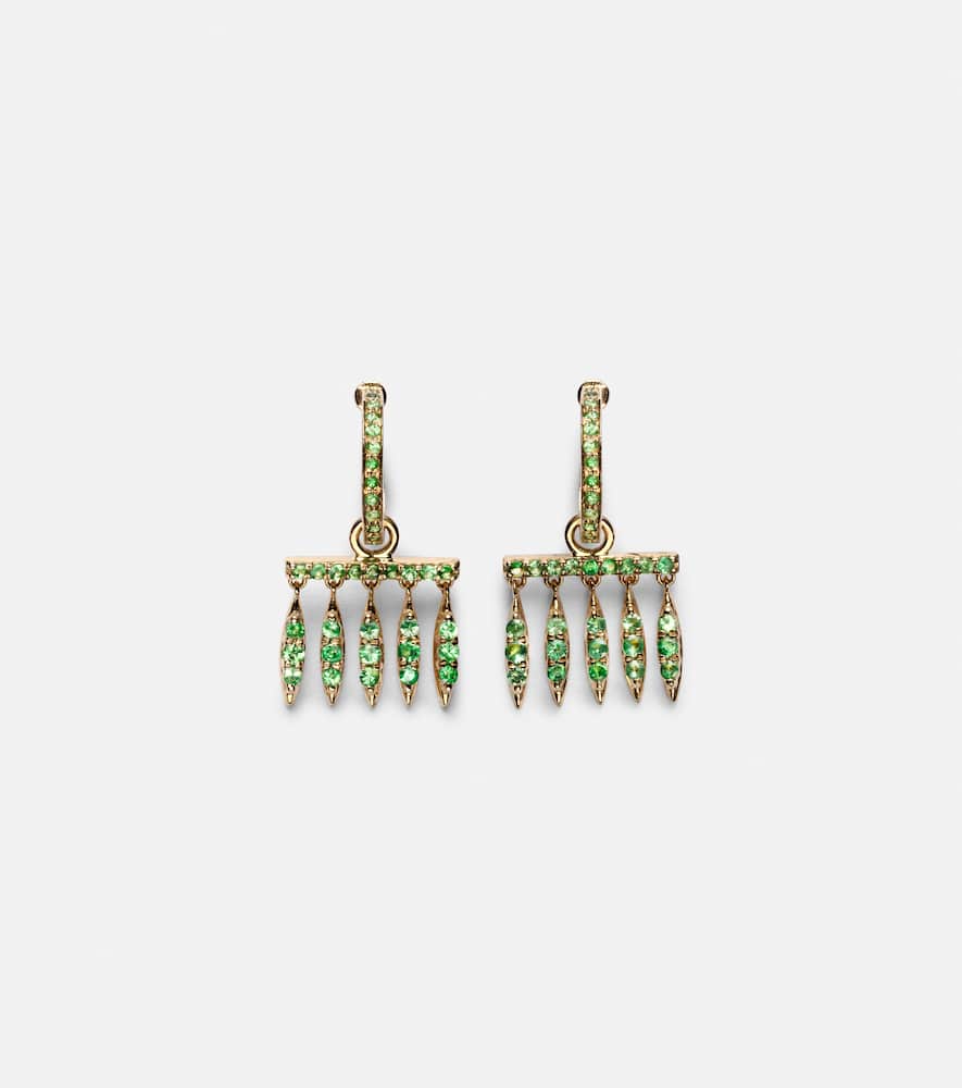18kt gold earrings with tsavorites