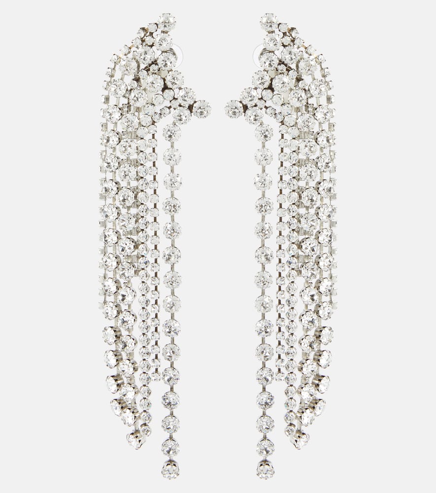 Crystal-embellished fringe earrings