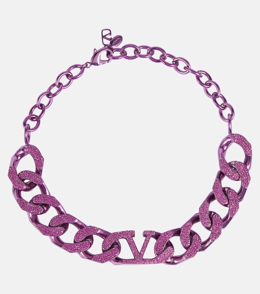 VLogo embellished chainlink choker