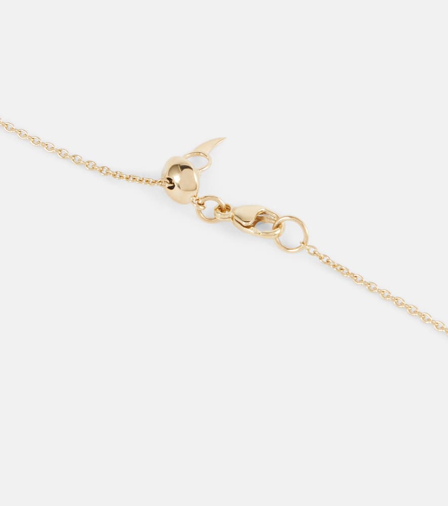 Zen Small 14kt gold pendant necklace with diamonds
