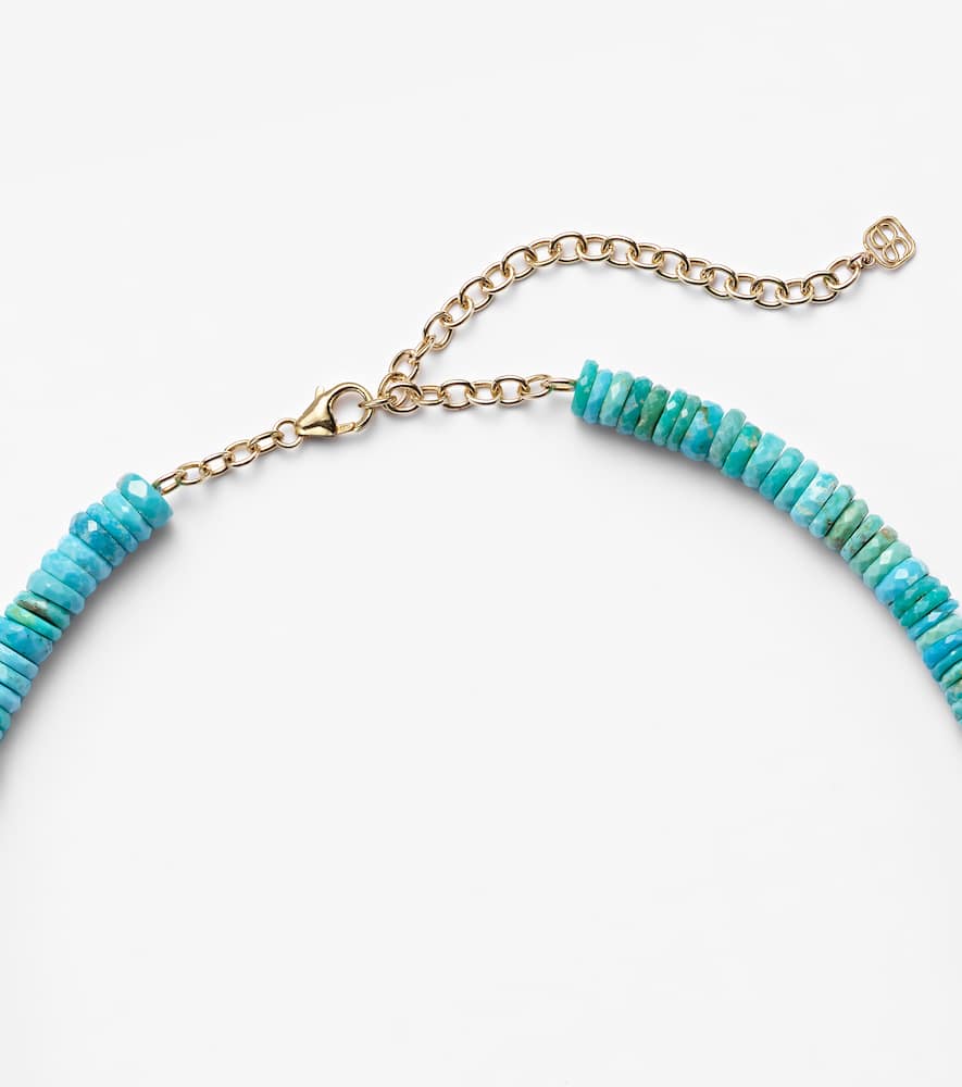 Daisy 14kt gold beaded necklace with diamonds