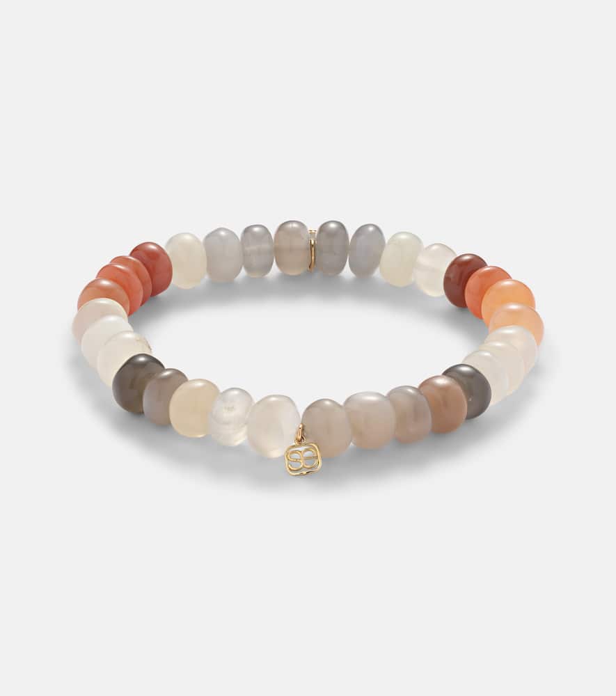 14kt gold and moonstone bracelet with diamonds