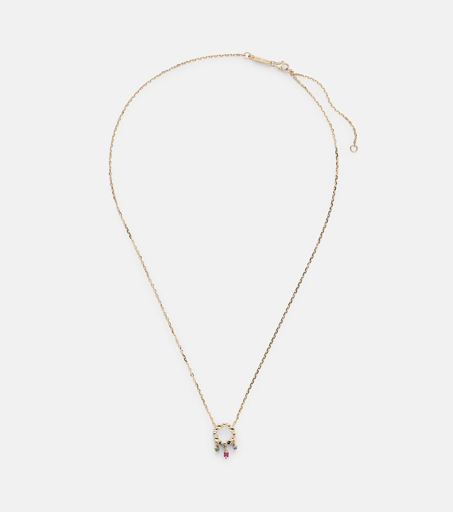 18kt gold necklace with sapphires