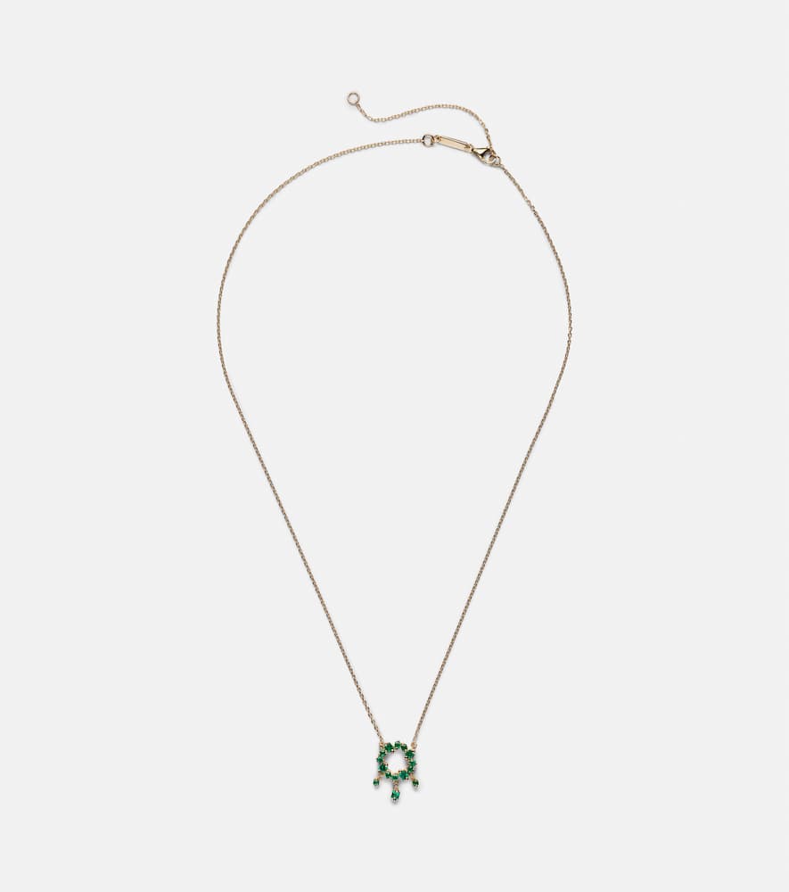 18kt gold necklace with emeralds