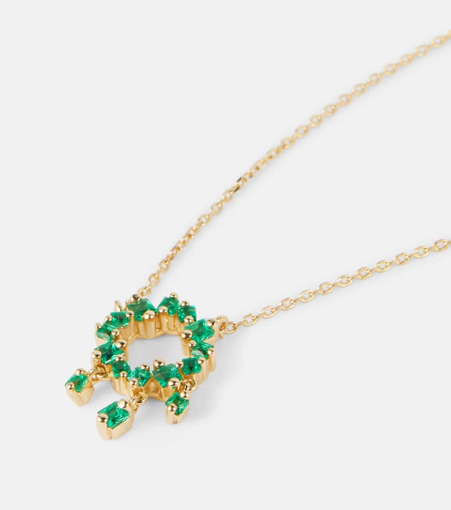 18kt gold necklace with emeralds