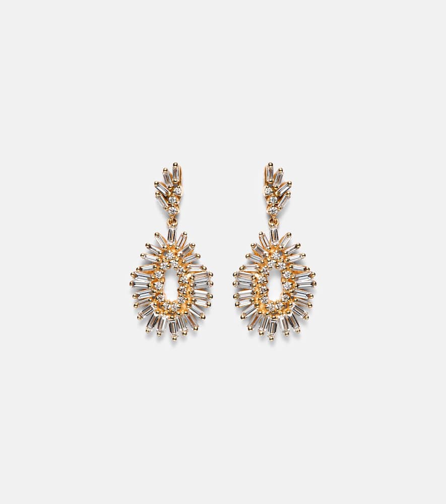 18kt gold earrings with diamonds