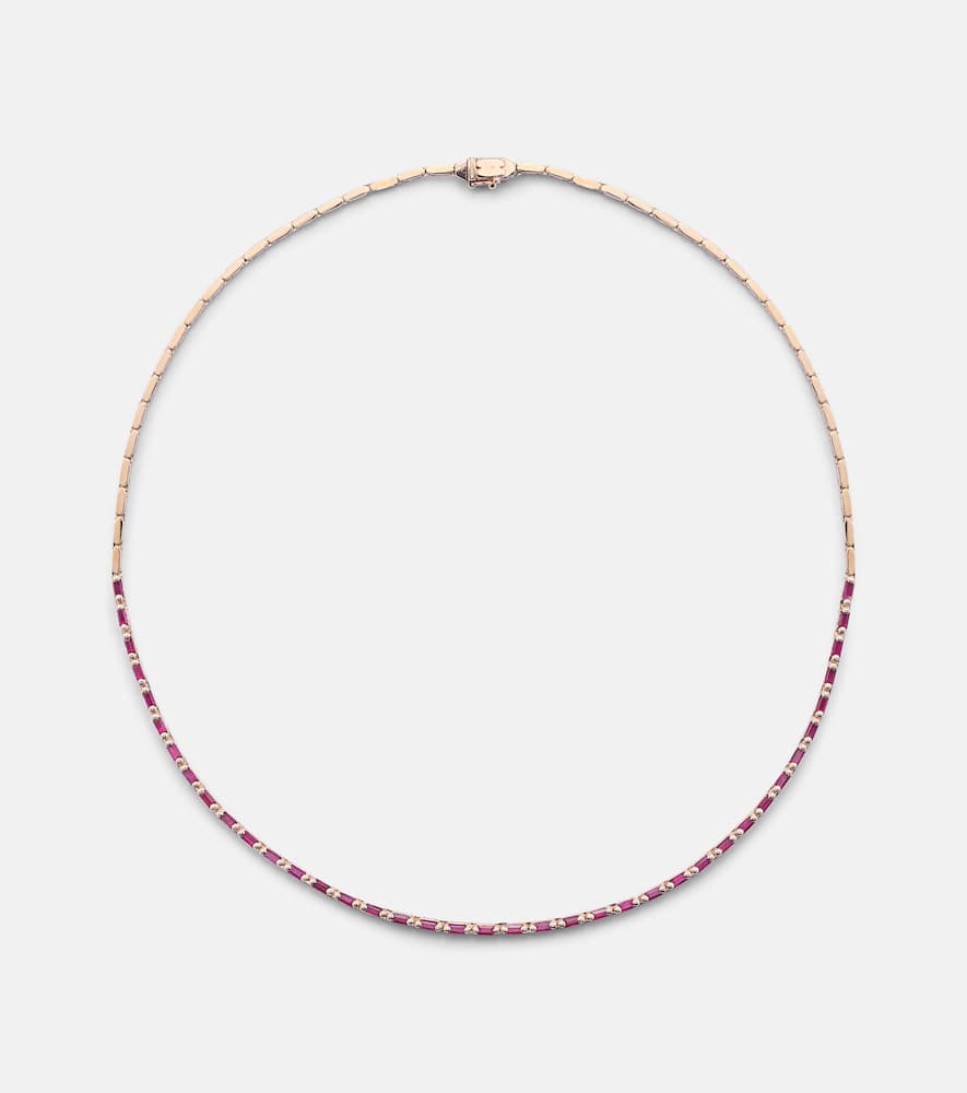 18kt rose gold necklace with rubies