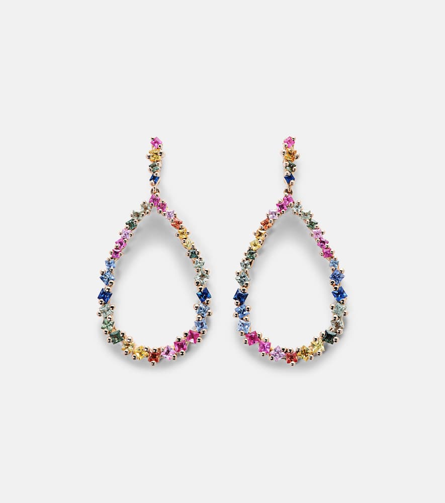 18kt rose gold drop earrings with sapphires
