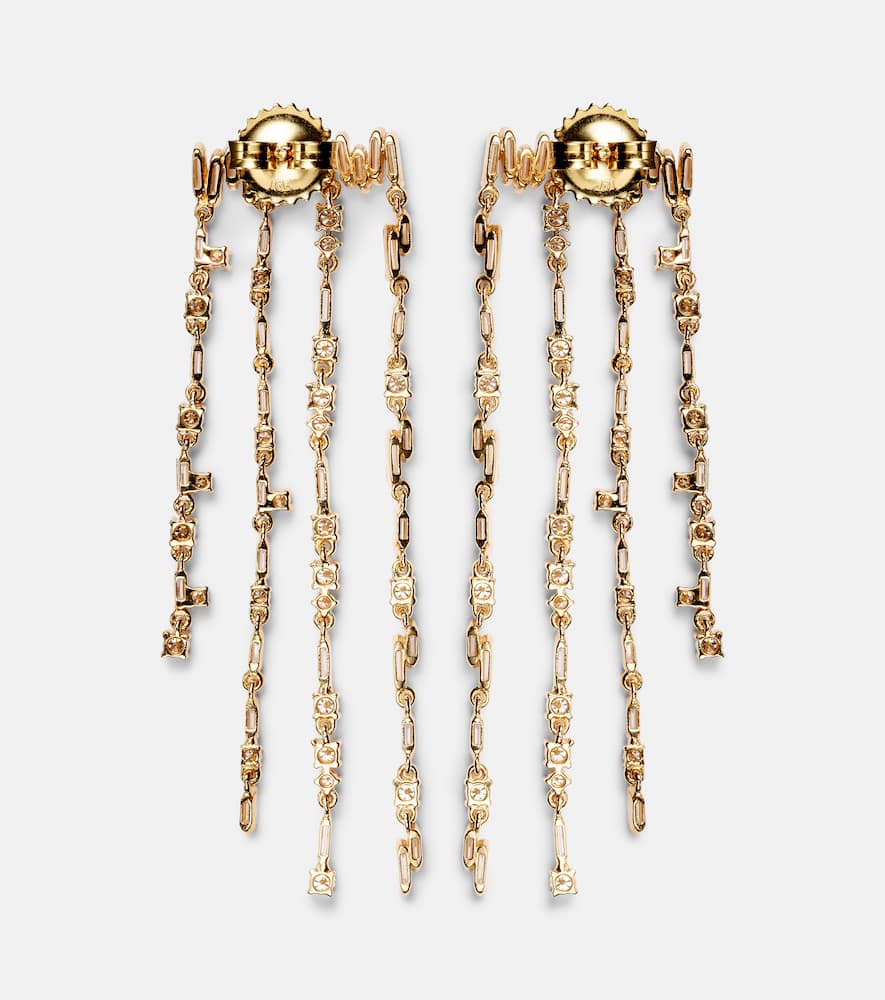 18kt gold fringe earrings with diamonds