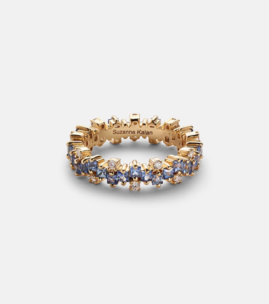18kt gold ring with sapphires and diamonds
