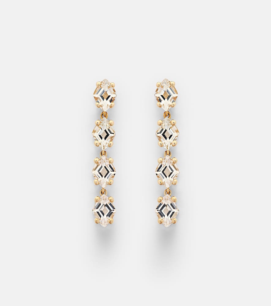 Kira 14kt gold drop earrings with white topaz